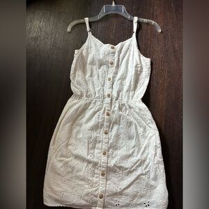 Abercrombie Kids White Eyelet Button Mini Dress